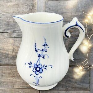 Villeroy & Boch Vieux Luxembourg Creamer Small Pitcher White Blue Flowers Vitro